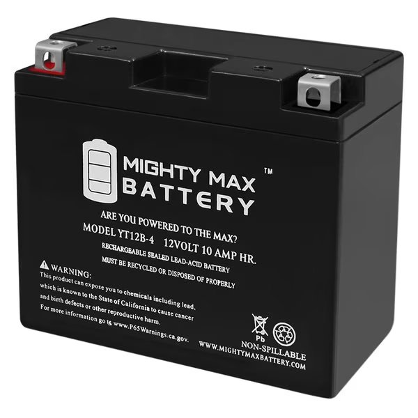 YT12B-4 12V 10Ah SLA Replacement Battery for AGM BT12B-4, Mighty Max Battery, Mfr#: MAX3969304